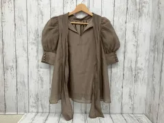 snidel スナイデル 半袖ブラウス パフスリーブオーガンジーブラウス ベージュ