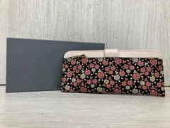 印傳屋/いんでんや/かぐわ/ローズ/薔薇/束入れ/長財布/ブラック×ピンク/8402