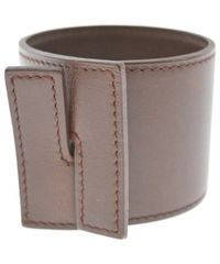 美品 HERMES エルメス バングル プールトゥールGM レザー キャメル