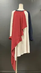 ha|za|ma/ハザマ/なびくワンピース/20SS/長袖ワンピース/トリコロール/フリーサイズ