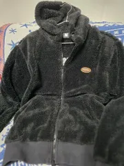 フリース フーディー ジップアップ ブラック