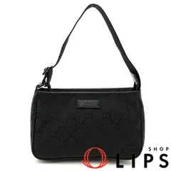 グッチ ハンドポーチ 106644 GGキャンバス レディース ハンドバッグ ブラック  美品 【中古】