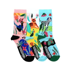 左右 柄 色違い 靴下 オッドソックス 3本1セット ゼブラ 20cm-24cm