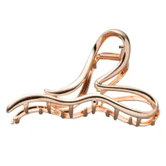 【ピンクゴールド×ワンサイズ】[Cream dot. クリームドット公式] ヘアアクセサリー レディース バンスクリップ ハート メタル ライン 歪み 大きめ ボリューム ヘアクリップ ヘアアクセ 簡単 しっかり留まる 大人