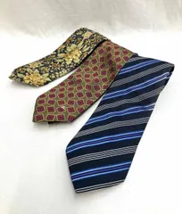 BURBERRY バーバリー ネクタイ 3点セット 寒色系 まとめ 花柄 総柄 シルク100% メンズ 紳士 ビジネス フォーマル 使用感有 