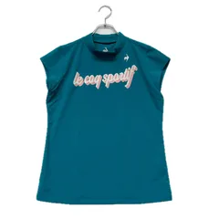 中古 レディース ルコックスポルティフ le coq sportif 半袖シャツ L 緑系 グリーン系 モックネック ハイネック キャップスリーブ