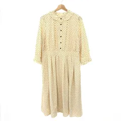 Rose Tiara ローズティアラ ドットフリル襟ワンピース 大きいサイズ:42 ピンタック/長袖/ロング 51015-201   ベージュ レディース / 240001170268