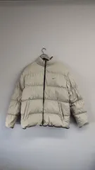 M11091 【00s NIKE】ナイキ リバーシブル ダウンジャケット XLサイズ メンズ グリーン ベージュ 防寒 秋冬 アウター シルバータグ 希少カラー