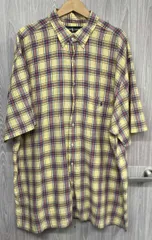 イエロー RALPH LAUREN／ラルフローレン／2XL／ビックシルエット／チェック／イエロー 半袖シャツ