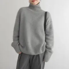 ☆ ライトグレー ☆ XLサイズ ☆ タートルネックニット セーター 秋冬服 ニット タートルネック 長袖 セーター ニットセーター ハイネック レディースセーター レディース 無地 シンプル カジュアル トップス プルオーバー 着回し あたたかい 秋冬