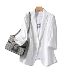 ☆ ホワイト ☆ XLサイズ ☆ テーラードジャケット スーツジャケット 七分袖 テーラードジャケット レディース スーツジャケット ジャケット アウター 上着 レディースジャケット ビジネスジャケット 七分袖 襟 えり オフィスカジュアル きれいめ