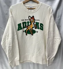 adidas アディダス × Disney ディズニー 長袖 スウェット メンズ S オフホワイト 本体綿100%