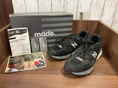 new balance ニューバランス M992BL ブラック USA製 スニーカー 箱 左足のみ片足展示の影響による日焼け 使用感有り