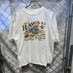 半袖Tシャツ ラグラン袖 英字 バイカラー カジュアル M 白 茶色 古着 