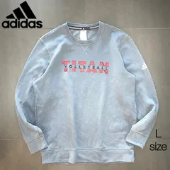 adidas アディダス　フロントプリント　 クルーネック スウェット トレーナー　Lサイズ