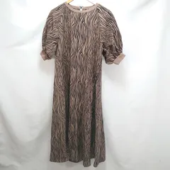 THOUSAND MILE FREAK'S STORE サウザンドマイル フリークスストア ゼブラ柄 ロング ワンピース ブラウン 半袖 しまうま リブ袖