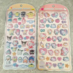 サンリオ　コットンパフィーシール　2枚セット　キティ＋サンリオキャラクター