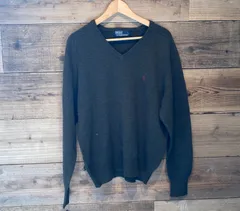 251139 Polo by Ralph Lauren ポロ バイ ラルフローレン　100%ラムウールＶネックセーター　ダークグリーン