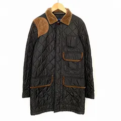 ラルフローレン RALPH LAUREN キルティングコート 長袖 中綿入り 牛革 黒 ブラック 7 S相当