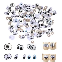 ドナリー ぬいぐるみ 目 パーツ 60個セット 6種類 ワッシャー付き 差し目 ドールアイ 人形用 編みぐるみ 手芸 ハンドメイド 大きめサイズ 楕円形 
