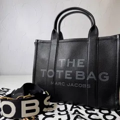 別ショルダー付き✨Bランク　MARC JACOBS　THE TOTE BAG　ザ　トートバッグ　ショルダーバッグ　bag　２way　ミディアム　レザー　革　ブラック　「129EL」