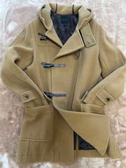 デザインワークスDESIGN WORKSダッフルコートウールコートアウター冬服秋服紳士服brownブラウン茶色ベージュキャメル毛　ウール ナイロン キュプラメンズmen男性用サイズ46 肩幅約40センチ身幅約44センチ袖丈約63センチ着丈約82センチフードあり