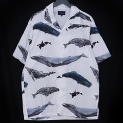 【美品❗️】DESCENDANT クジラ プリント 半袖シャツ　サイズ2 美品❗️】DESCENDANT クジラ プリント 半袖シャツ サイズ2 - メルカリ