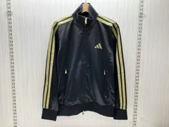 adidas アディダス Stadium Gold レギュラーフィット トラックトップ LA421-KA1254 メンズ ジャージ Lサイズ ブラック×ゴールド