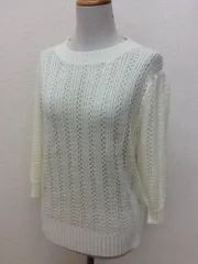 クリアインプレッションmusee オフ白プルオーバーニット レーシーな薄手