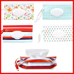 【即発送】ティッシュケース ワイプポーチ 4枚セット 携帯用 持ち運び便利 おしり拭きポーチ 軽量 アウトドア ウェットティッシュケース 旅行 お出かけ用 ウェットワイプバッグ 抗菌 蓋付き