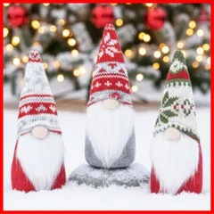 【即発送】クリスマス飾り サンタ 人形 ぬいぐるみ 3個セット サンタクロース クリスマス置物 手作り 北欧風 Xmasクリスマス飾り 飾り置物 オーナメント クリスマス雑貨 プレゼント おしゃれ デコ 窓 かざり イベント用 妖精人形 ハンドメイド クリスマ