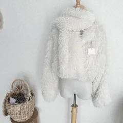 【処分価格1500円】ナイスクラップ マフラーセットチベットファーコート F ホワイト タグ付き未使用品 ジャケット アウターのサムネイル