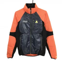 【美品】ルコックゴルフ 異素材切替ダウンジャケット ネイビー×オレンジ ロゴ刺しゅう  メンズ M ゴルフウェア le coq sportif