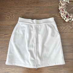 [Clearance Price 1500 yen] NICE CLAUP Front Zip Culotte Skirt F White Shorts Mini Skirt Style Women's NICE CLAUP