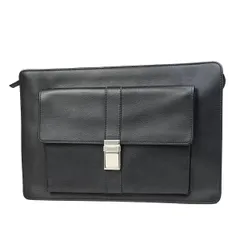 GUCCI グッチ ビジネスバッグ クラッチバッグ セカンドバッグ ブラック 黒 レザー 02BS048