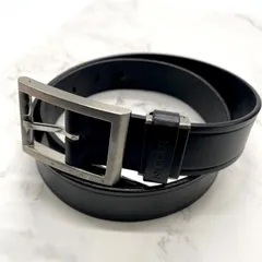 NICOLE ニコル ベルト レザー 革 ビジネス シルバー金具 銀金具 メンズ ブラック 黒のサムネイル