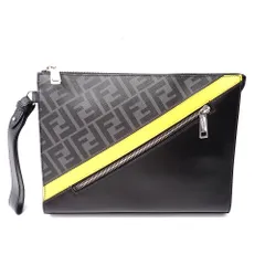 Ft1293471 フェンディ クラッチバッグ セカンドバッグ ズッカ ライン 7VA491 ブラック メンズ FENDI 中古