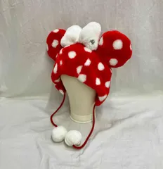 Disney ディズニー ミニー マウス ファンキャップ ぬいぐるみ ハット 帽子 リボン レッド 赤 水玉 TDR 