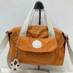 6339　Kipling キプリング　2way　ショルダーバッグ　ハンドバッグ　小さめ　ミニ　チャーム付き　モンキー　ゴリラ　オレンジ　軽量　カジュアル　シンプル