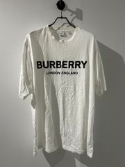 バーバリー Tシャツ ロゴプリント BTSテテ着用 センターロゴ ホワイト 