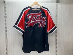 XLARGE × FUBU エクストララージ ×フブ ベースボールシャツ メンズ半袖シャツ XLサイズ ネイビー/レッド
