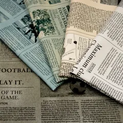 NEWS PAPER オックス生地 新聞 英字 人気 アルファベット 入園 入学 バッグ エプロン ハンドメイド 手芸 裁縫 布地 50cm単位