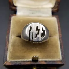 メキシコ 925 シルバー レター REF オープンワーク ヴィンテージ シグネット リング 銀 指輪 ユニセックス Mexico Y24-I