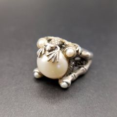 カエル シルバー925リング アクアマリン silver - メルカリ
