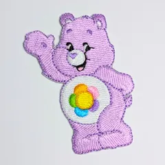 送料無料！ ★刺繍アイロンワッペン★【 Care Bears（ ケアベア ）】Harmony Bear / ハーモニーベア 〚アメリカン雑貨 アメトイ〛