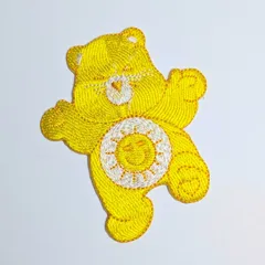 送料無料！ ★刺繍アイロンワッペン★【 Care Bears（ ケアベア ） 】 Funshine Bear / ファンシャインベア〚アメリカン雑貨 アメトイ〛
