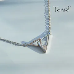 Terse ファッションを引き立てる☆胸元でジルコニアが輝くダブルトライアングルネックレス ペンダント レディース おしゃれ キュート かわいい 上品　エレガント プレゼント 普段使い お出かけ イベント 結婚式 二次会 食事会 sn0235a
