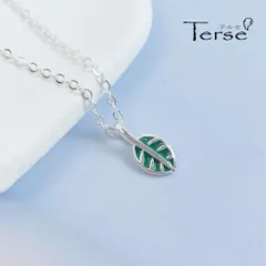 Terse 優しいリーフモチーフネックレス ペンダント レディース 葉 植物 生命力 自然 ナチュラル キュート かわいい 上品　エレガント プレゼント 普段使い お出かけ イベント 女子会 食事会 春 sn0234a