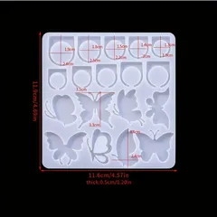 No.289 レジン用 シリコンモールド 指輪 リング クリスマス 蝶々 モチーフ DIY UV/エポキシレジン アクセサリー 手作りキット