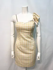 1849 AR Angel R エンジェルアール キャバクラ ドレス ツイード ラメ キラキラ フリル タイト ミニ ストーンストラップ キャバドレス M